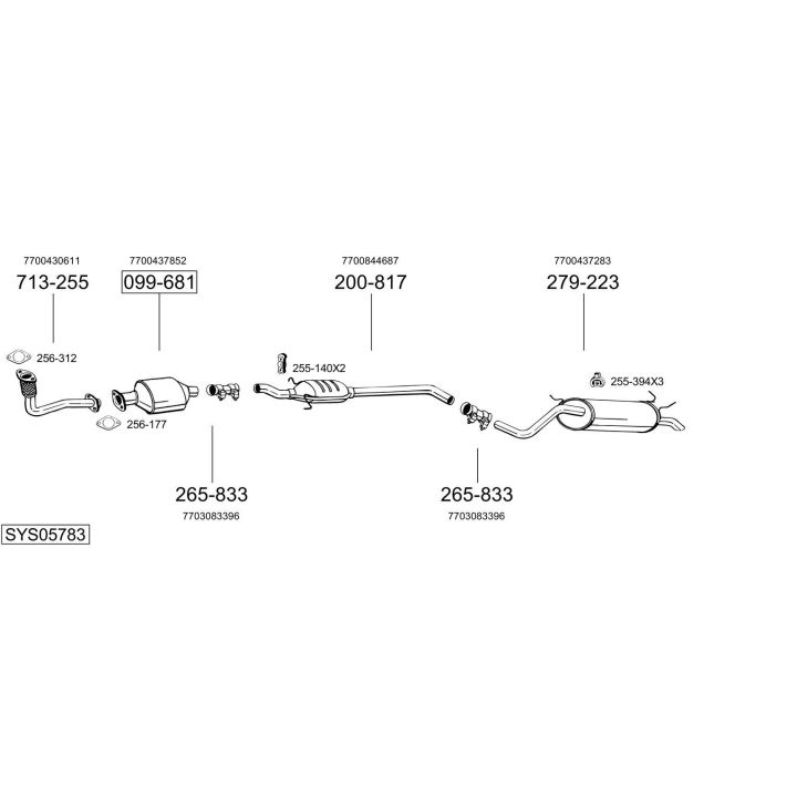 Išmetimo sistema BOSAL SYS05783