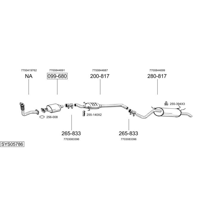 Išmetimo sistema BOSAL SYS05786