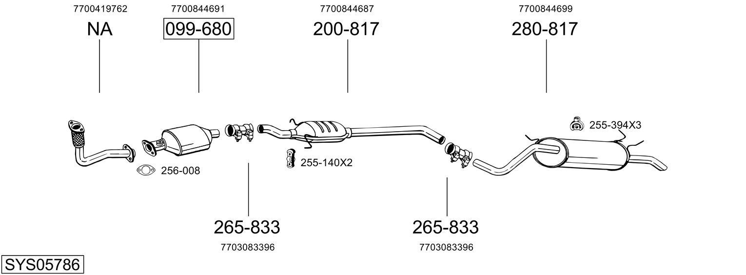 Išmetimo sistema BOSAL SYS05786