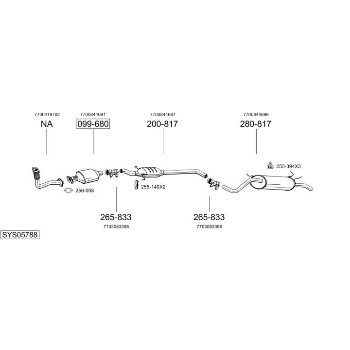 Išmetimo sistema BOSAL SYS05788
