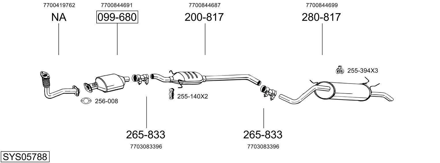 Išmetimo sistema BOSAL SYS05788