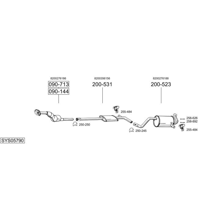 Išmetimo sistema BOSAL SYS05790