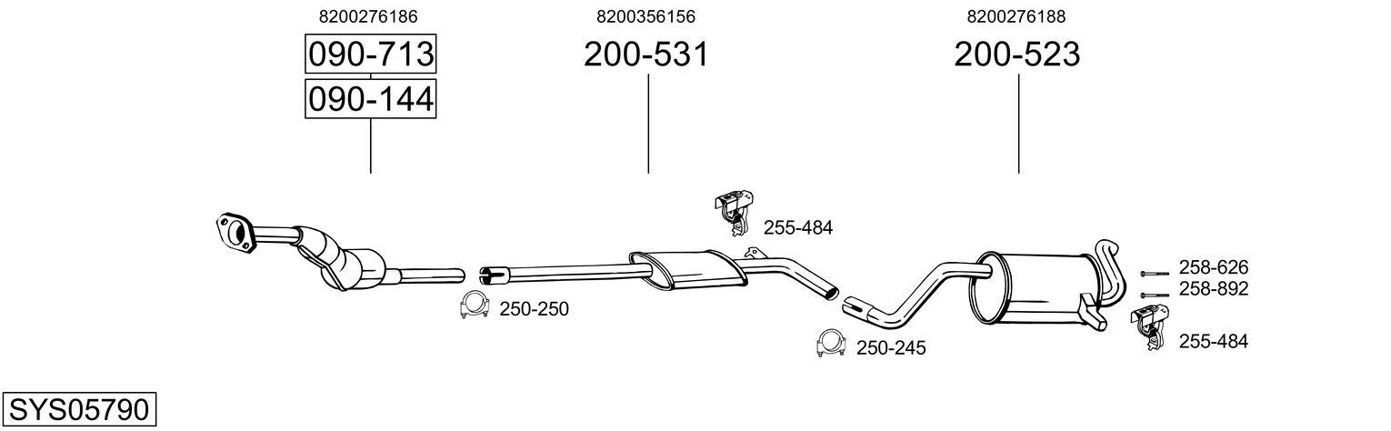 Išmetimo sistema BOSAL SYS05790