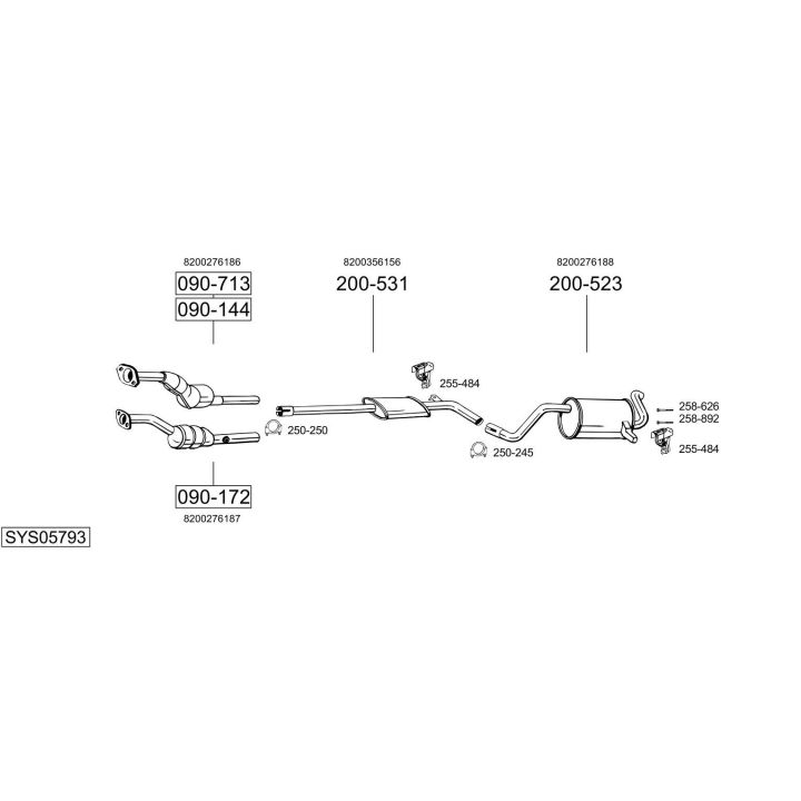 Išmetimo sistema BOSAL SYS05793