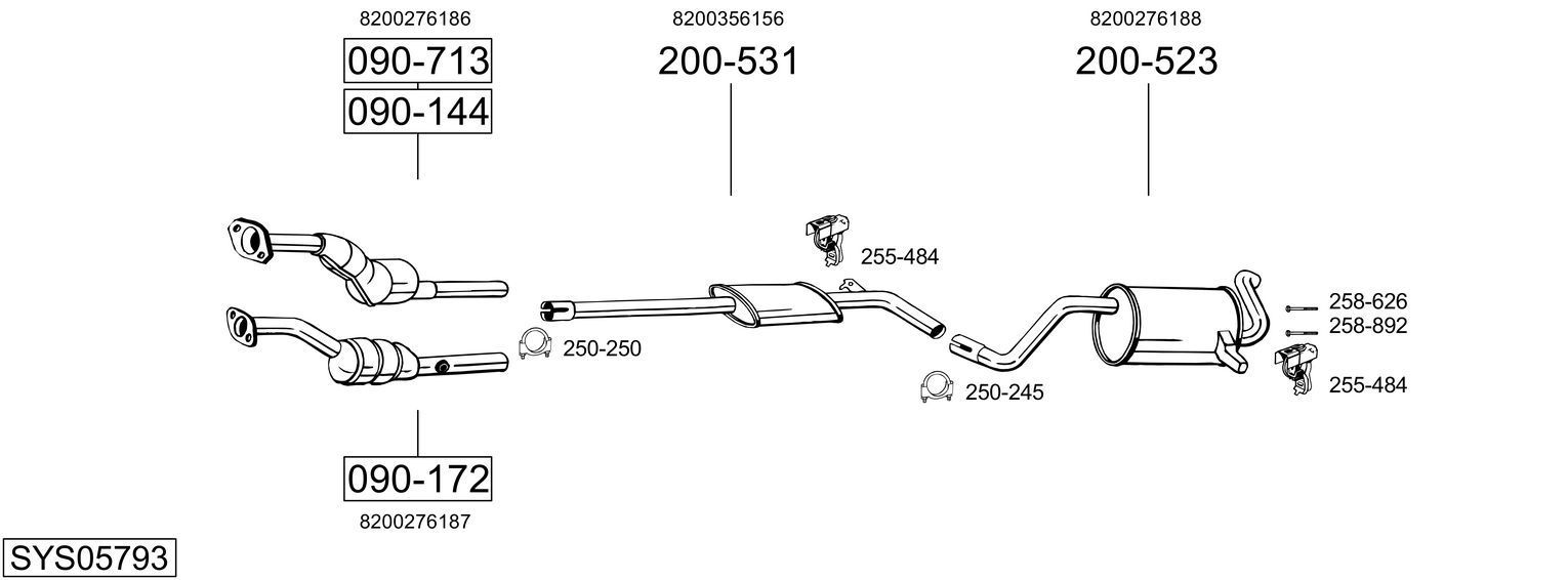 Išmetimo sistema BOSAL SYS05793