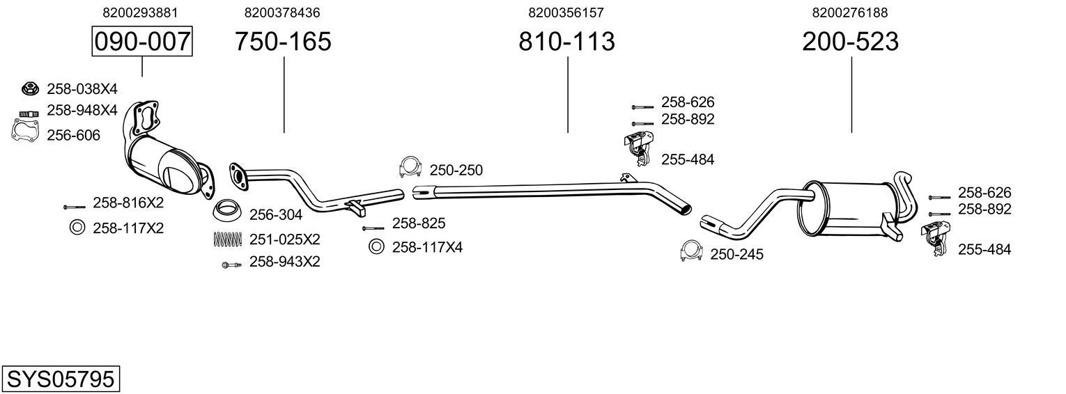 Išmetimo sistema BOSAL SYS05795