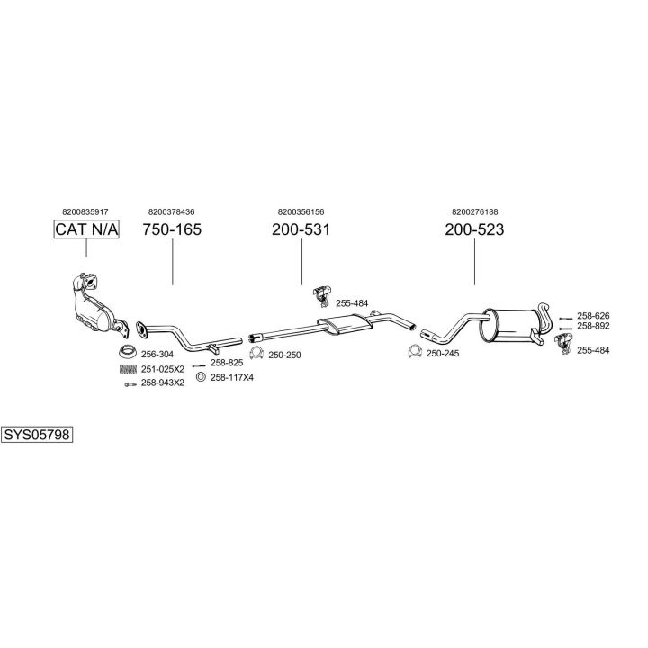 Išmetimo sistema BOSAL SYS05798