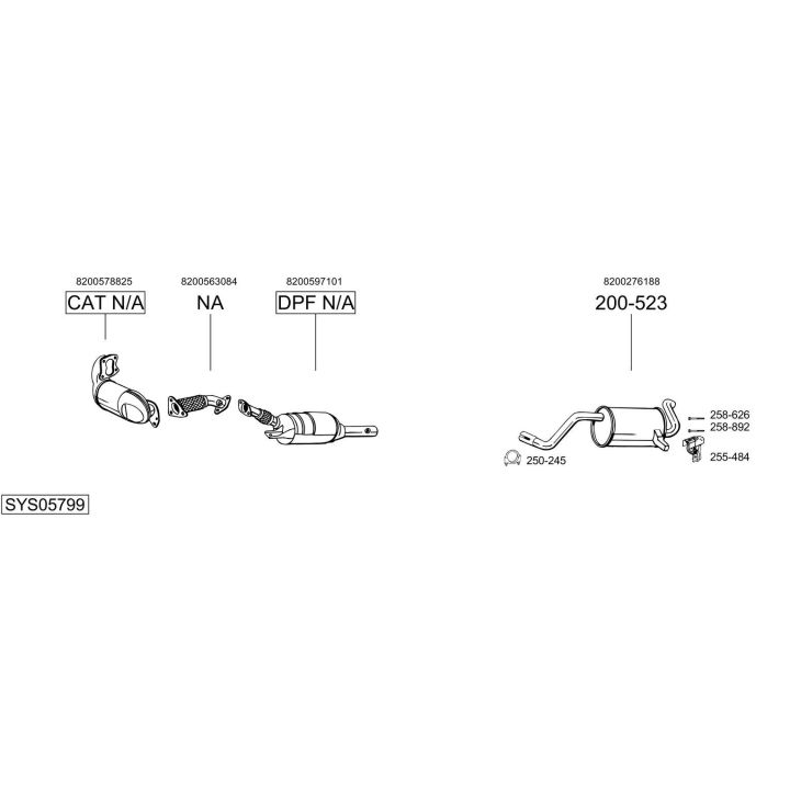 Išmetimo sistema BOSAL SYS05799