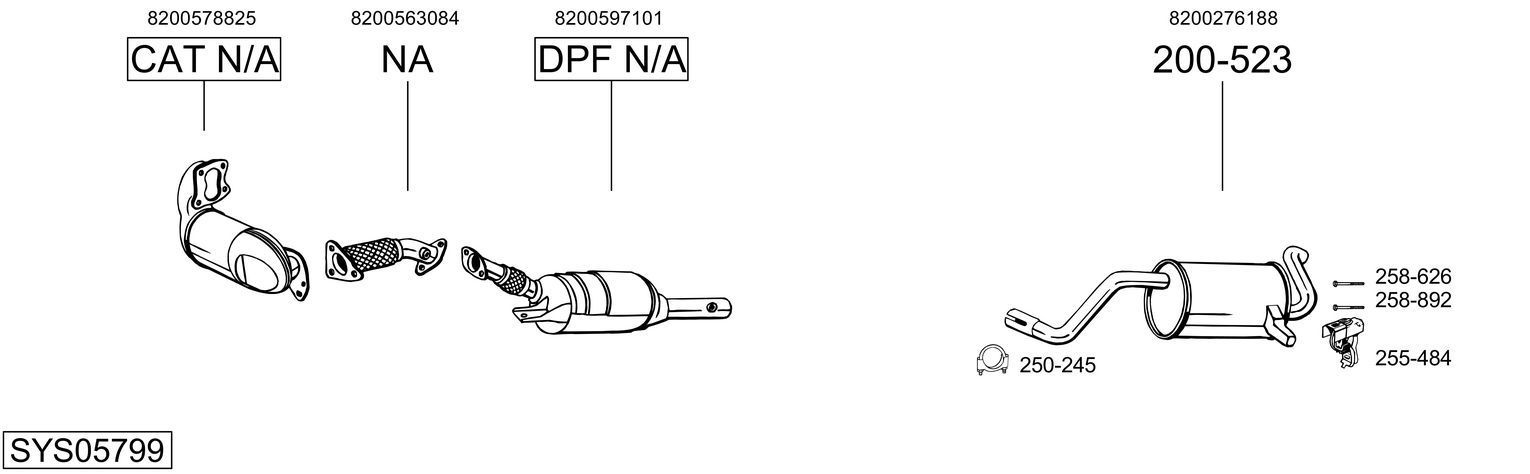 Išmetimo sistema BOSAL SYS05799