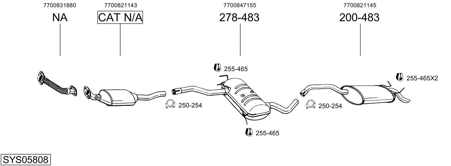 Išmetimo sistema BOSAL SYS05808