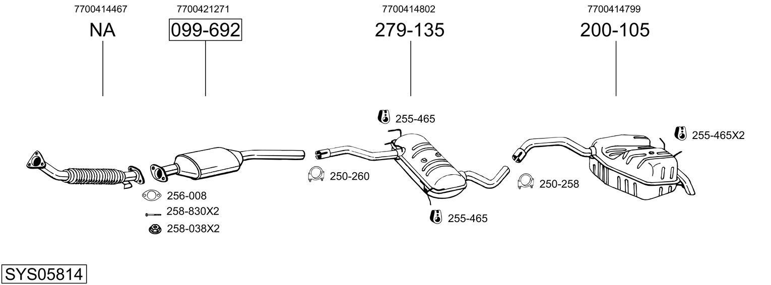 Išmetimo sistema BOSAL SYS05814