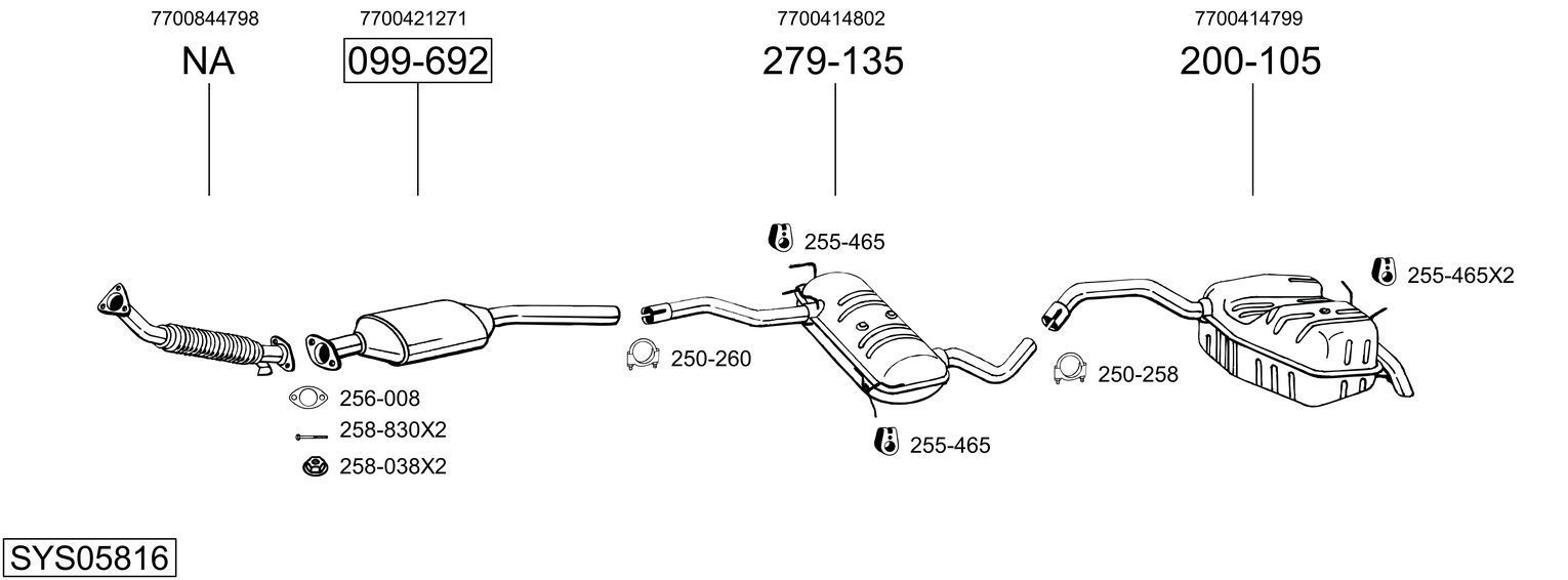 Išmetimo sistema BOSAL SYS05816
