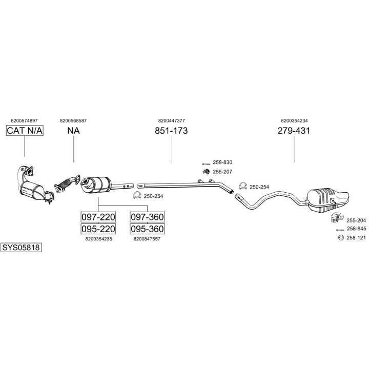 Išmetimo sistema BOSAL SYS05818