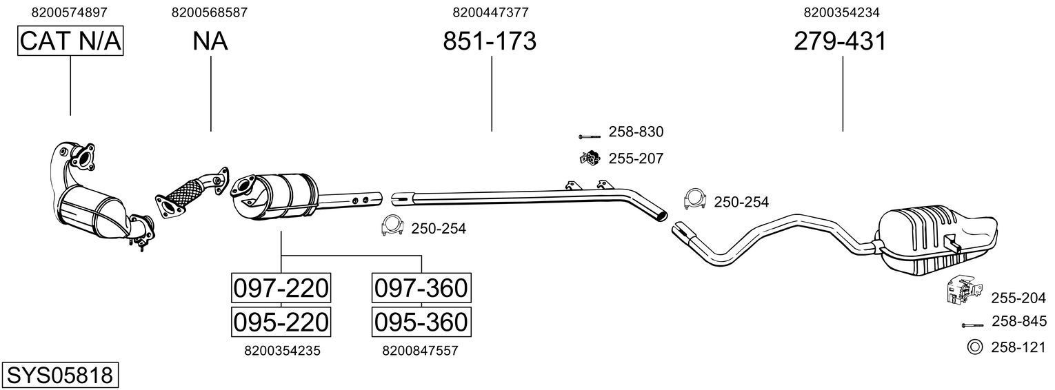 Išmetimo sistema BOSAL SYS05818