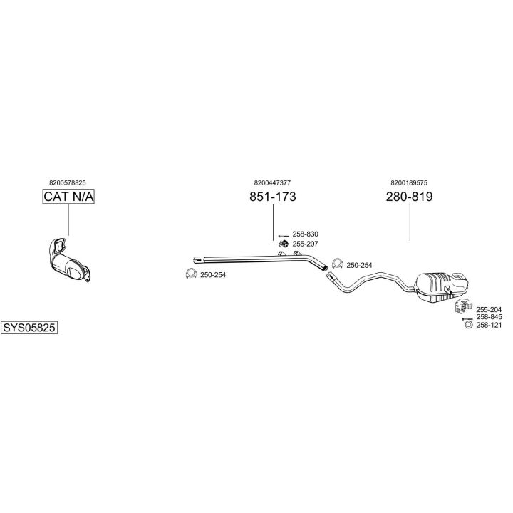 Išmetimo sistema BOSAL SYS05825