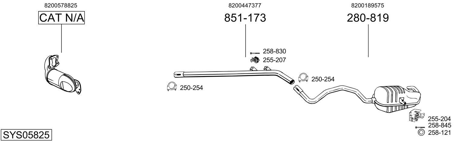 Išmetimo sistema BOSAL SYS05825