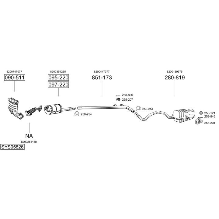 Išmetimo sistema BOSAL SYS05826