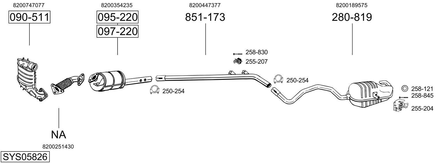 Išmetimo sistema BOSAL SYS05826