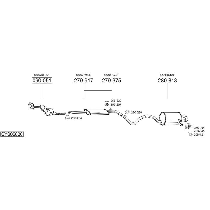Išmetimo sistema BOSAL SYS05830