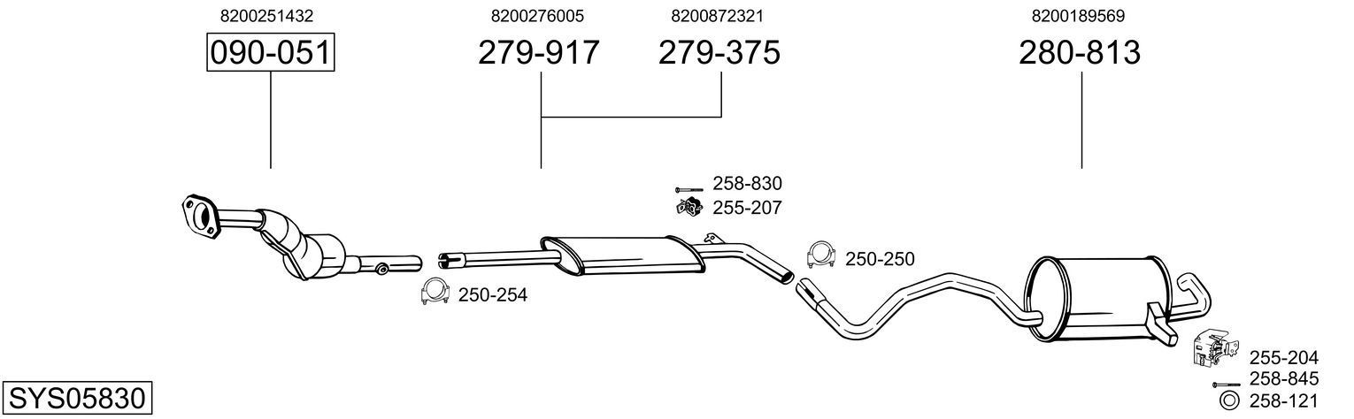 Išmetimo sistema BOSAL SYS05830