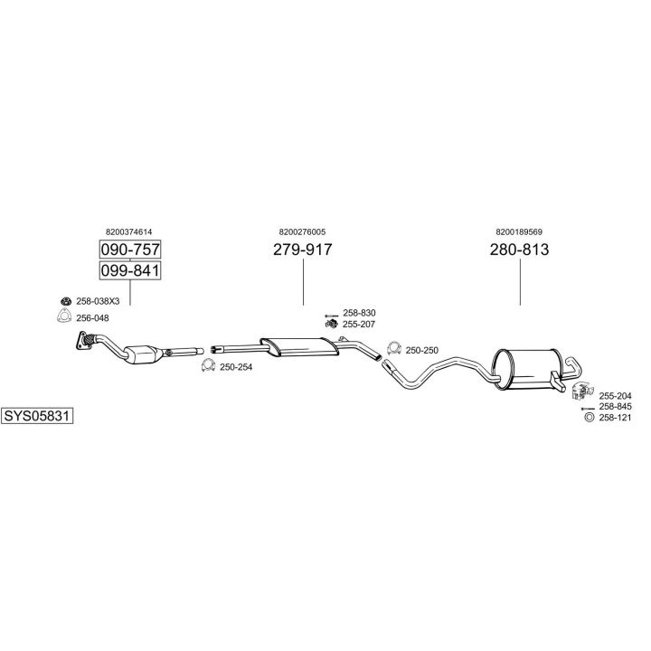 Išmetimo sistema BOSAL SYS05831