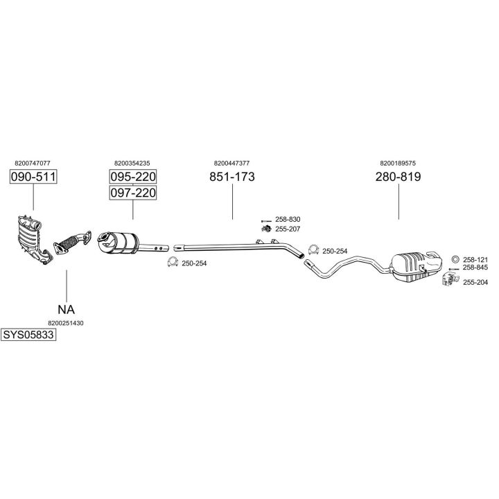 Išmetimo sistema BOSAL SYS05833