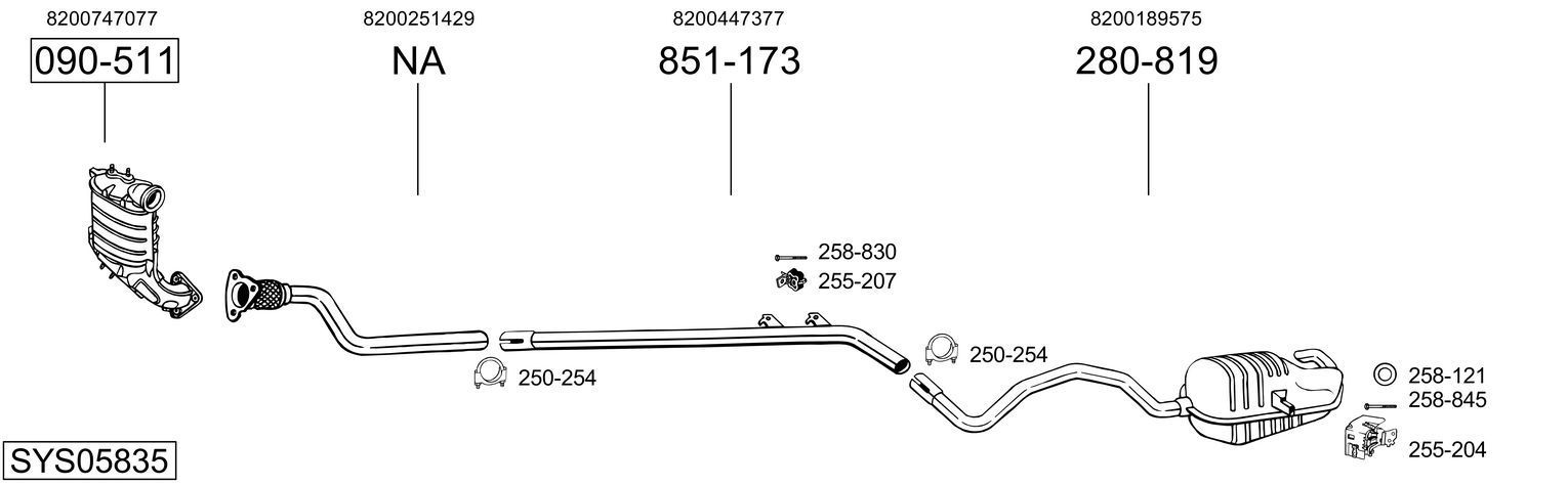 Išmetimo sistema BOSAL SYS05835
