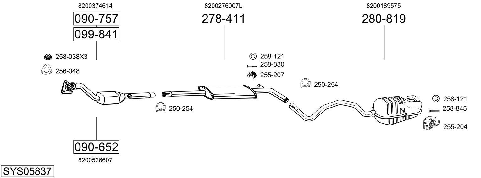 Išmetimo sistema BOSAL SYS05837