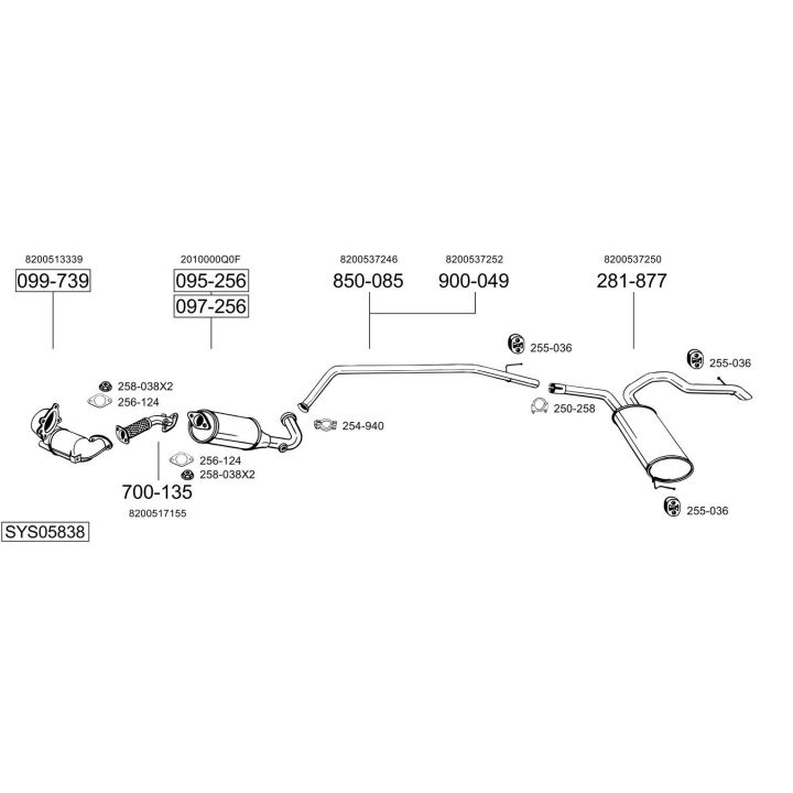 Išmetimo sistema BOSAL SYS05838