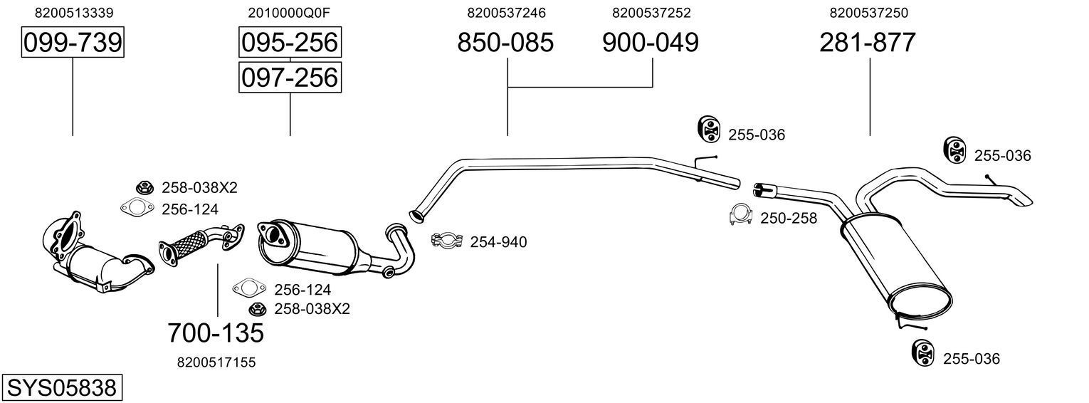 Išmetimo sistema BOSAL SYS05838