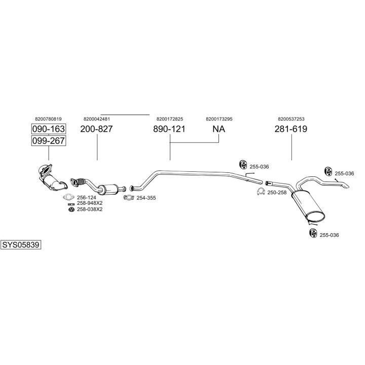 Išmetimo sistema BOSAL SYS05839