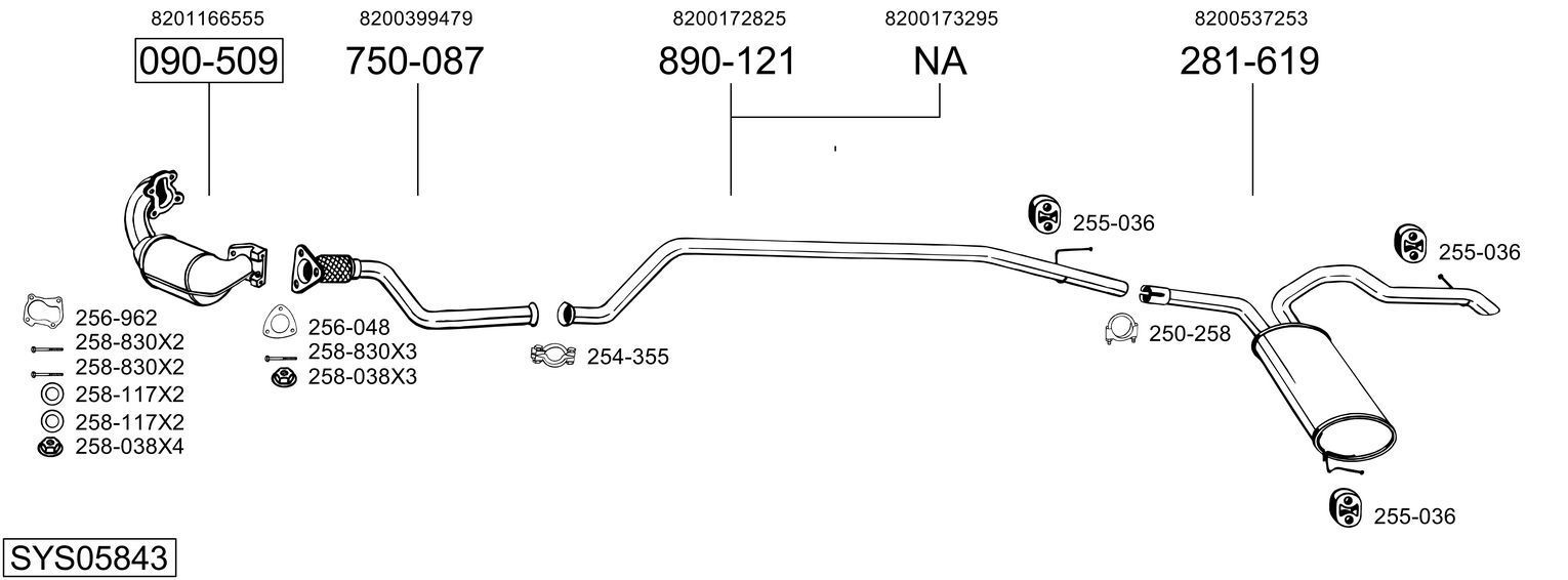 Išmetimo sistema BOSAL SYS05843