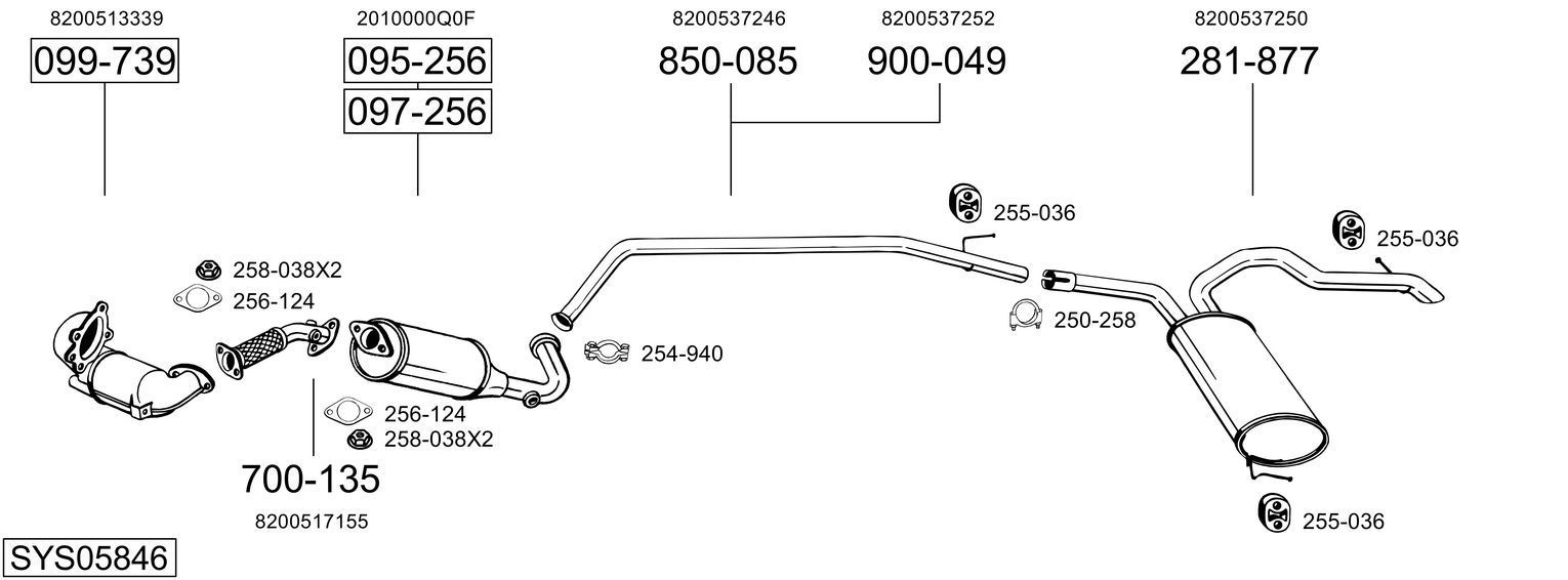 Išmetimo sistema BOSAL SYS05846