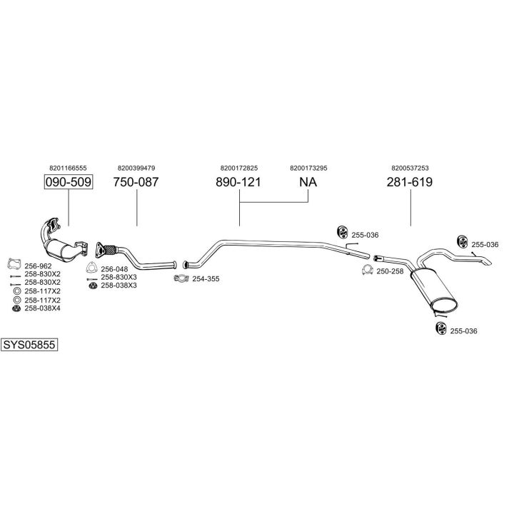 Išmetimo sistema BOSAL SYS05855