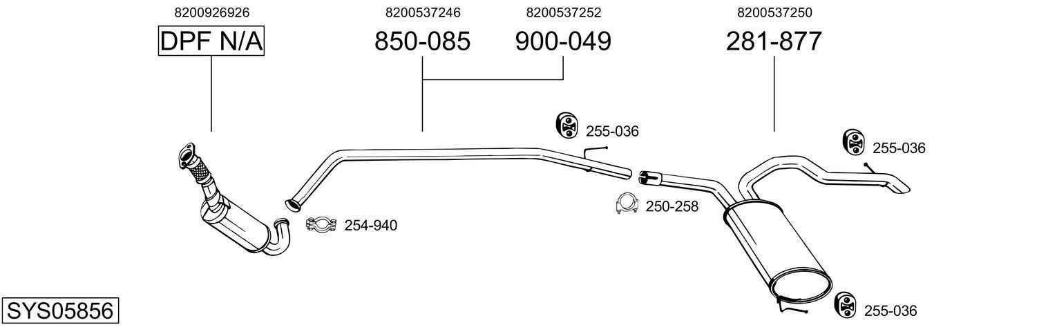 Išmetimo sistema BOSAL SYS05856