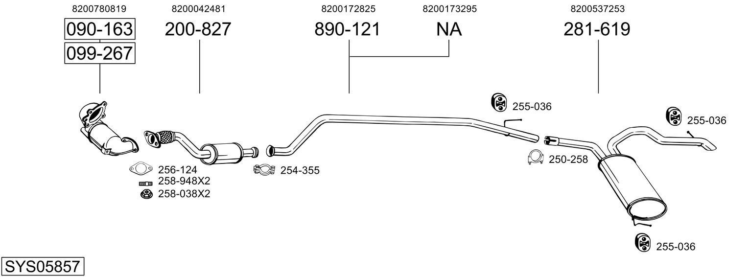 Išmetimo sistema BOSAL SYS05857
