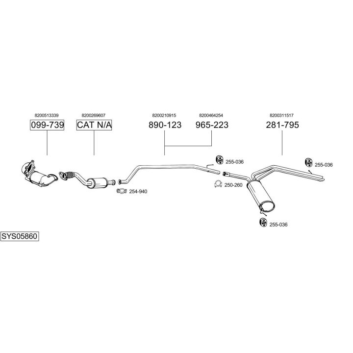 Išmetimo sistema BOSAL SYS05860