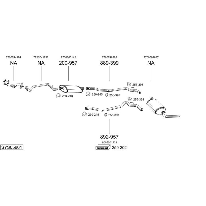 Išmetimo sistema BOSAL SYS05861