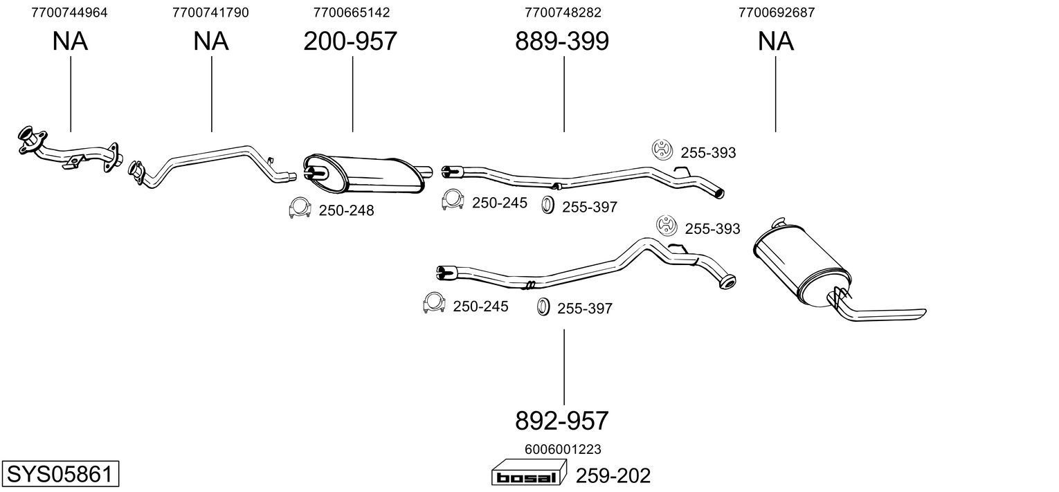 Išmetimo sistema BOSAL SYS05861