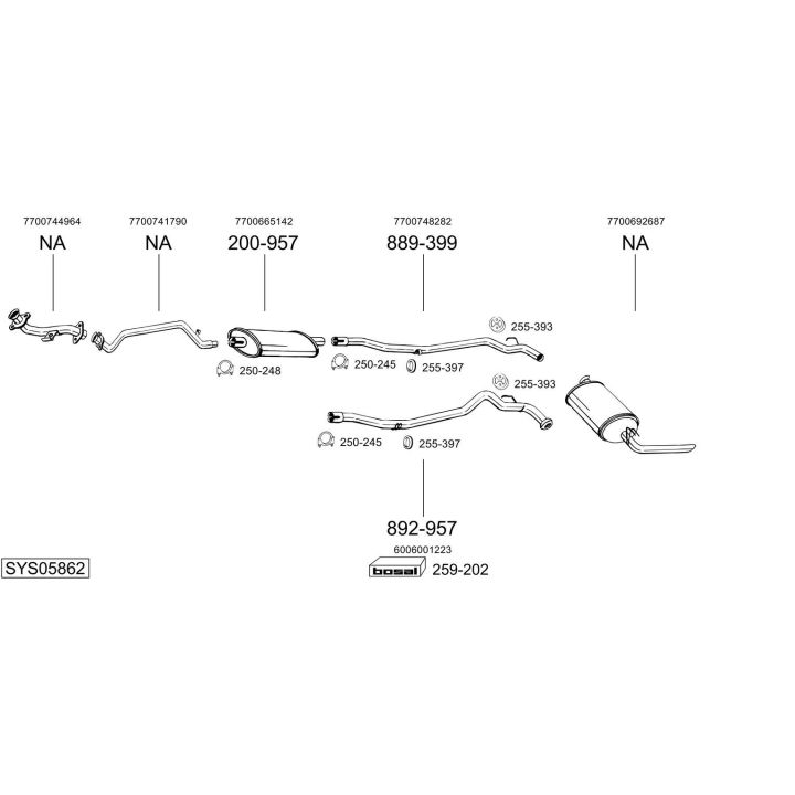 Išmetimo sistema BOSAL SYS05862