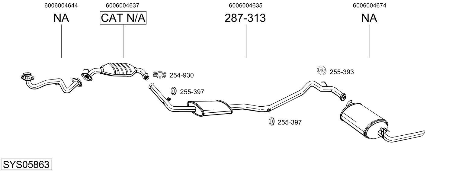 Išmetimo sistema BOSAL SYS05863