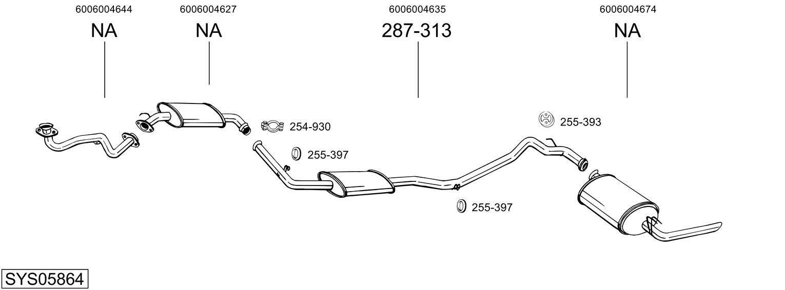 Išmetimo sistema BOSAL SYS05864