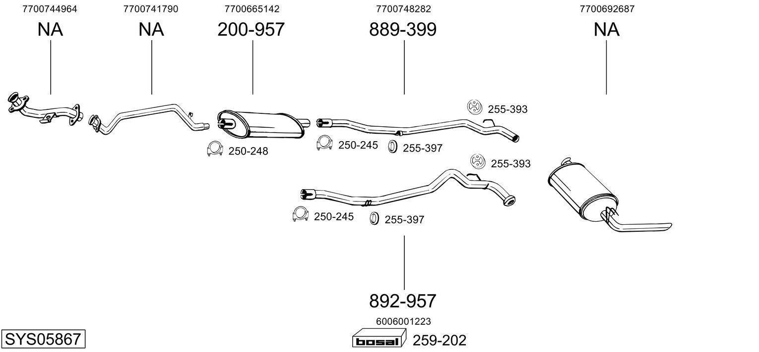 Išmetimo sistema BOSAL SYS05867