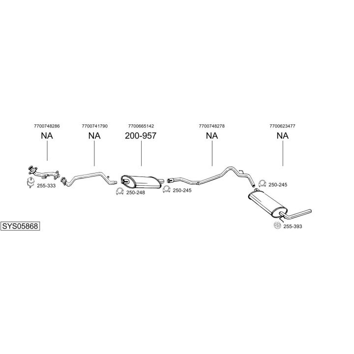 Išmetimo sistema BOSAL SYS05868