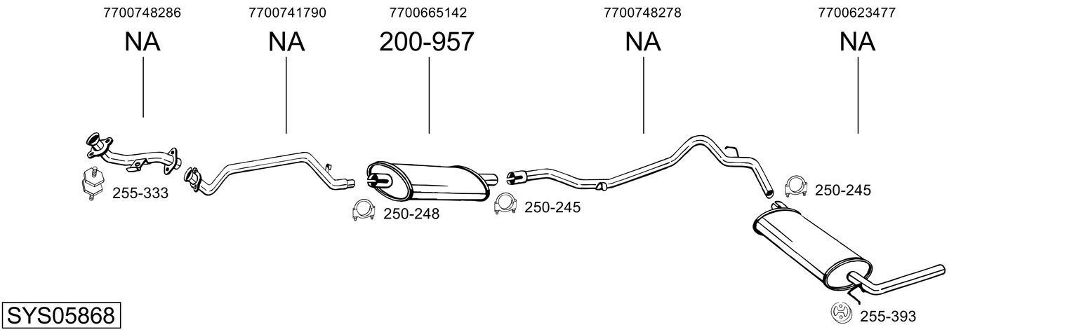 Išmetimo sistema BOSAL SYS05868