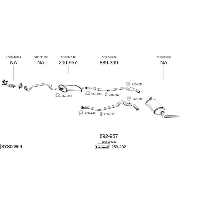 Išmetimo sistema BOSAL SYS05869
