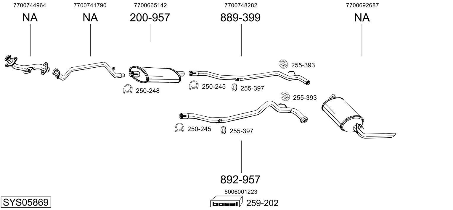 Išmetimo sistema BOSAL SYS05869