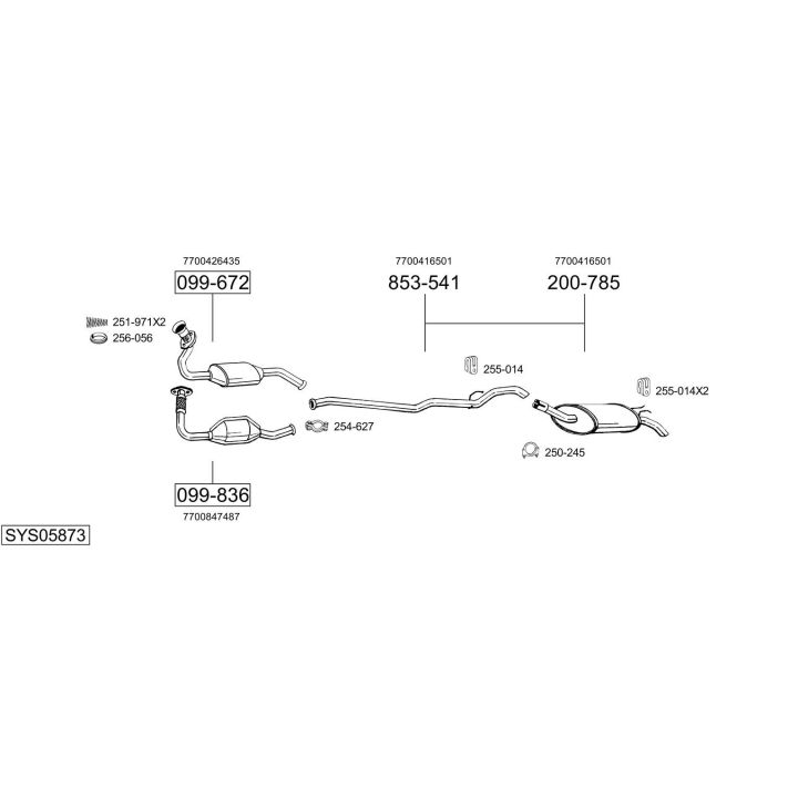 Išmetimo sistema BOSAL SYS05873