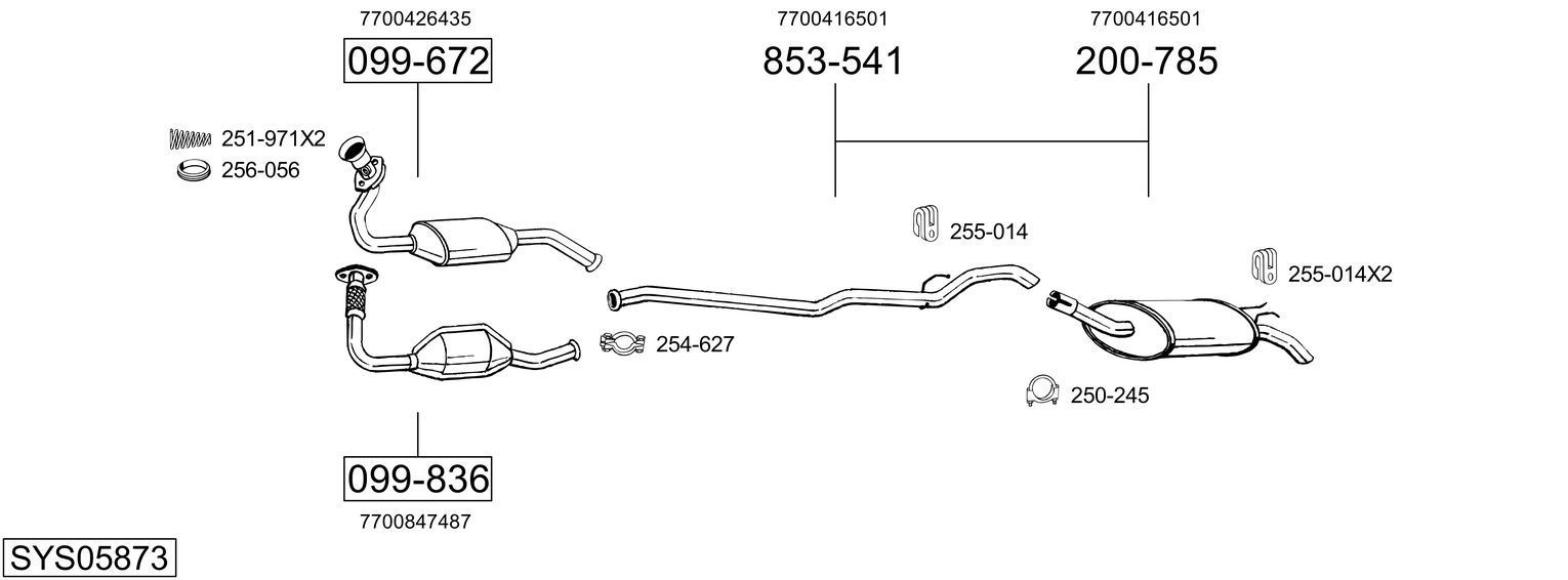 Išmetimo sistema BOSAL SYS05873