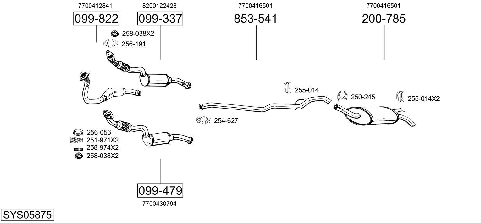 Išmetimo sistema BOSAL SYS05875